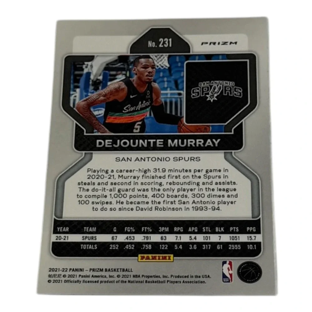 2021-22 Panini Prizm Dejounte Murray San Antonio Spurs No. 231 Mosaic Prizm Card - Picture 2 of 2